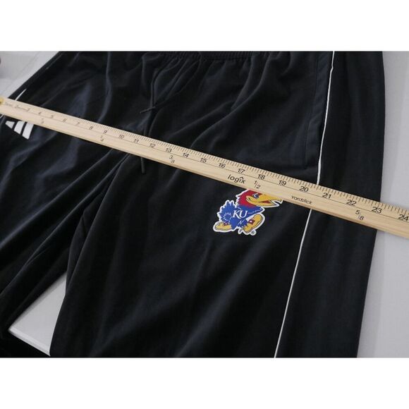 Adidas Kansas Jayhawks Men's Black Velour Jogger Sweatpants XL - Picture 7 of 13